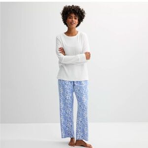 NWT Croft & Barrow 2-piece long sleeve pajama top and pajama pants sleep set - L